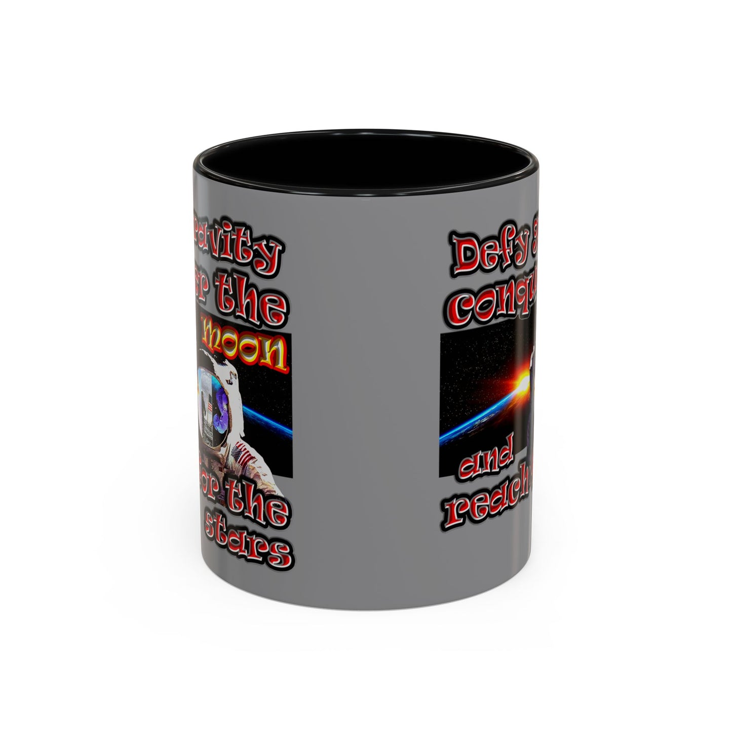 defy conquer reach - Accent Mug (grey)