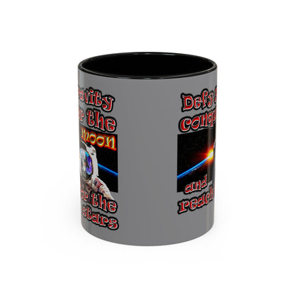 defy conquer reach - Accent Mug (grey)