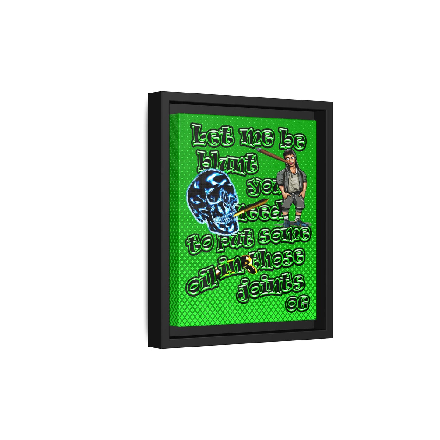 og - framed canvas art (logo green)