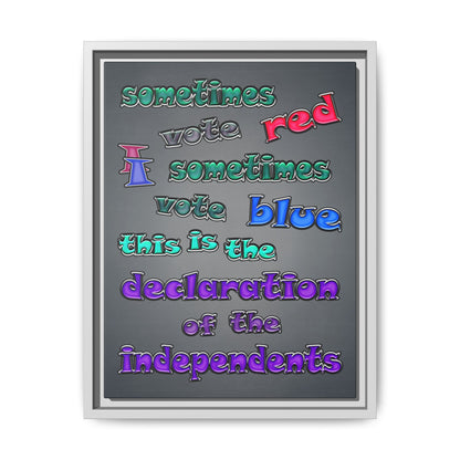 declaration of the independents - framed canvas art (grey-light grey)