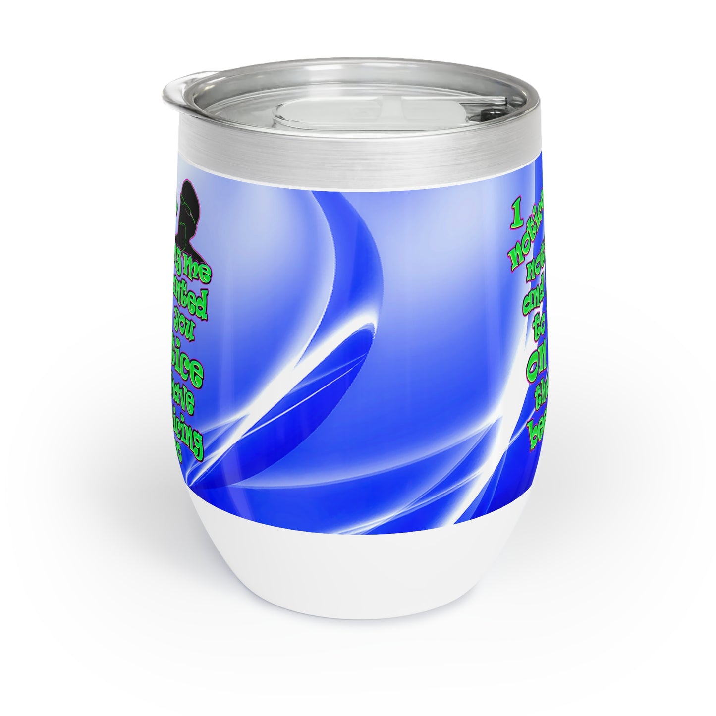 noticed you noticing - Chill Wine Tumbler (blue-white wave)
