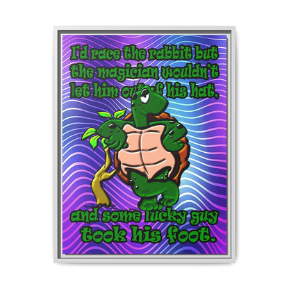 turtle race - framed canvas art (purple wave)