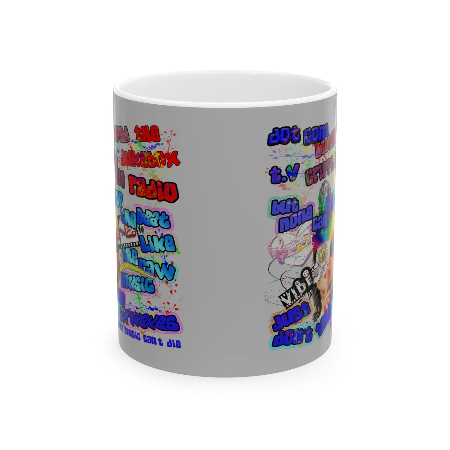drop the beat - White Mug (light grey)
