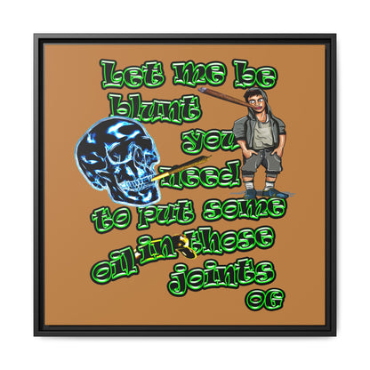 og - framed canvas art (light brown)