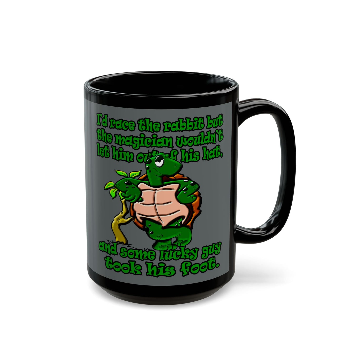 turtle race - Black Mug (dark grey)