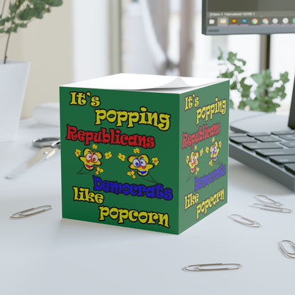 popping like popcorn - note cube (dark green)