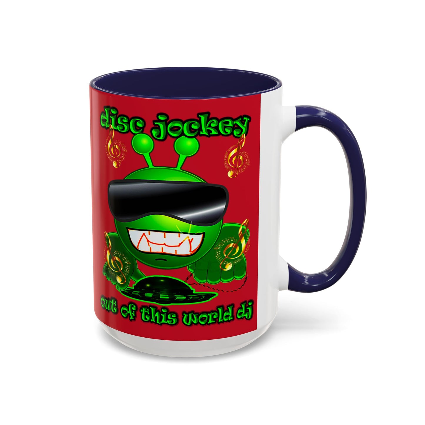 disc jockey - Accent Mug (dark red)