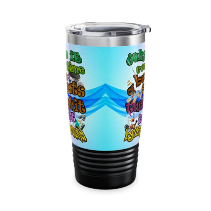 the bum's shit - Ringneck Tumbler, 20oz (light blue-pink wave)