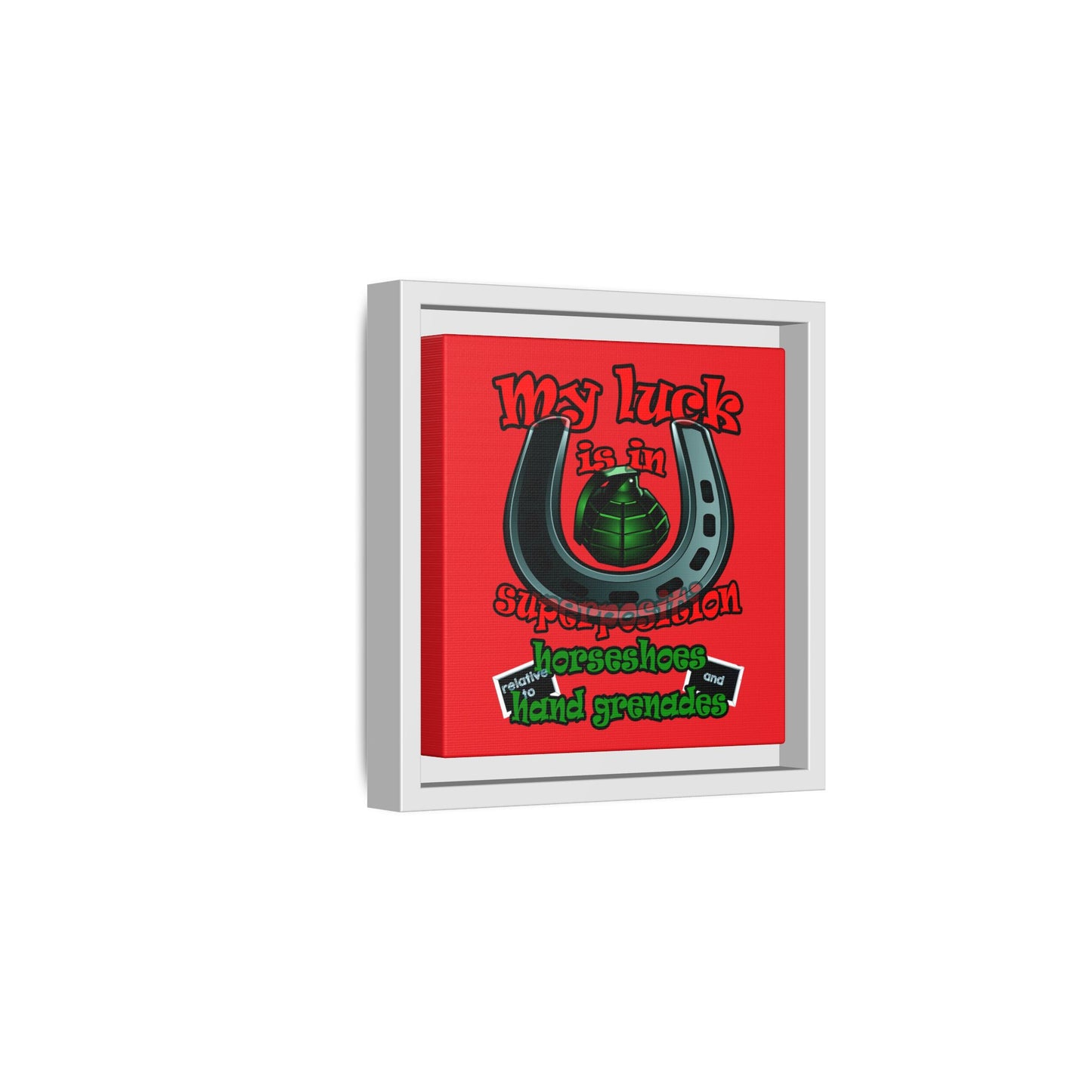 my luck - framed canvas art (red)