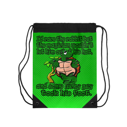 turtle race - Drawstring Bag (logo green)