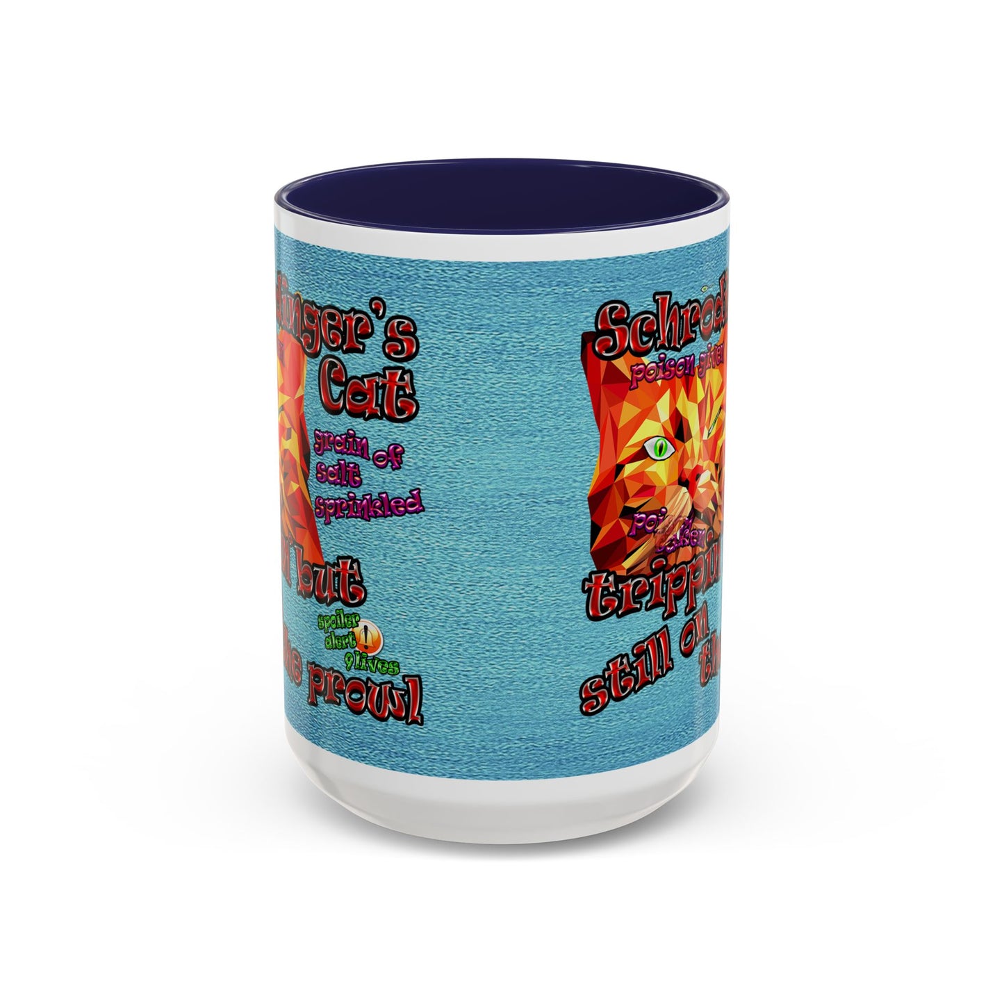 schrodinger's cat - Accent Mug (faded blue)