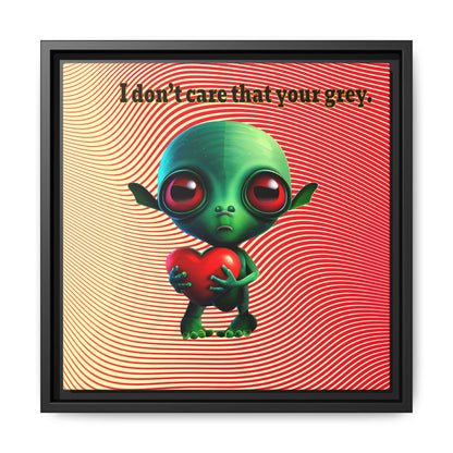 I don't care that your grey - framed canvas art (yellow-orange wave)