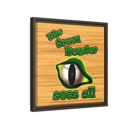 green monster - framed canvas art (butterscotch wood finish)