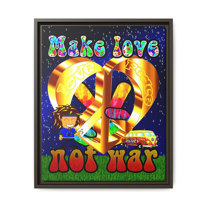 love peace - framed canvas art ('snoops' background)