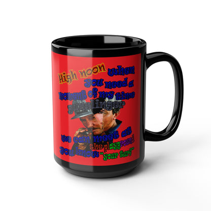 high noon - Black Mug (red)