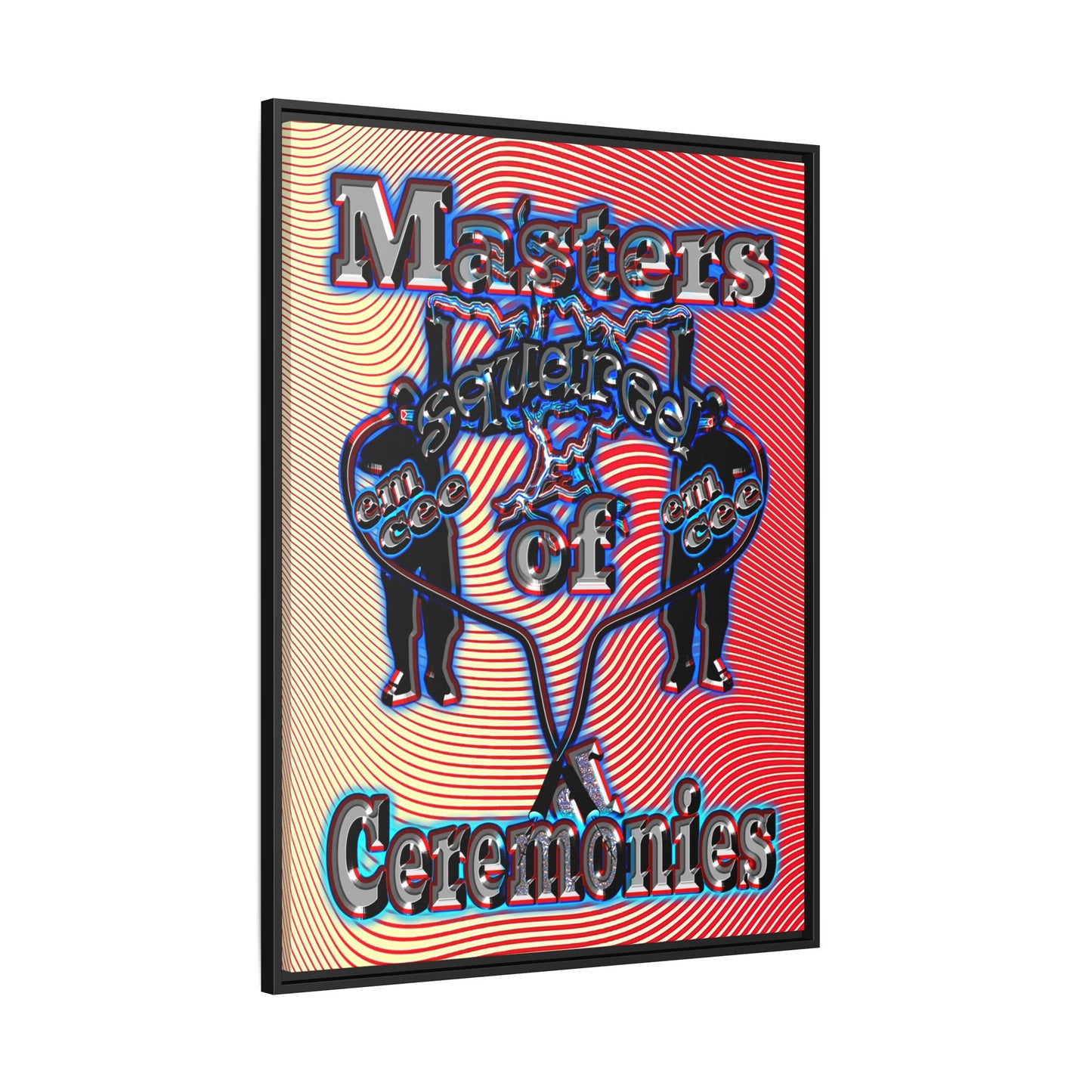 em cee squared - framed canvas art (yellow-orange wave)