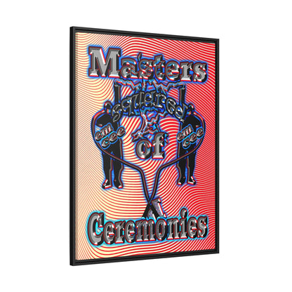 em cee squared - framed canvas art (yellow-orange wave)