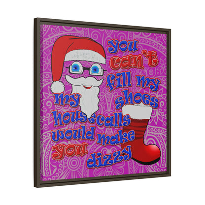 santa's shoes - framed canvas art (pink swirl)