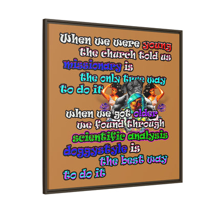 doggystyle - framed canvas art (light brown)