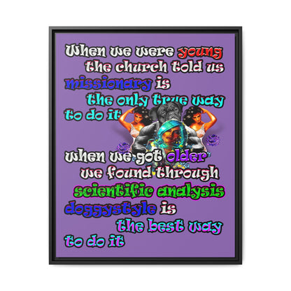 doggystyle - framed canvas art (light purple)