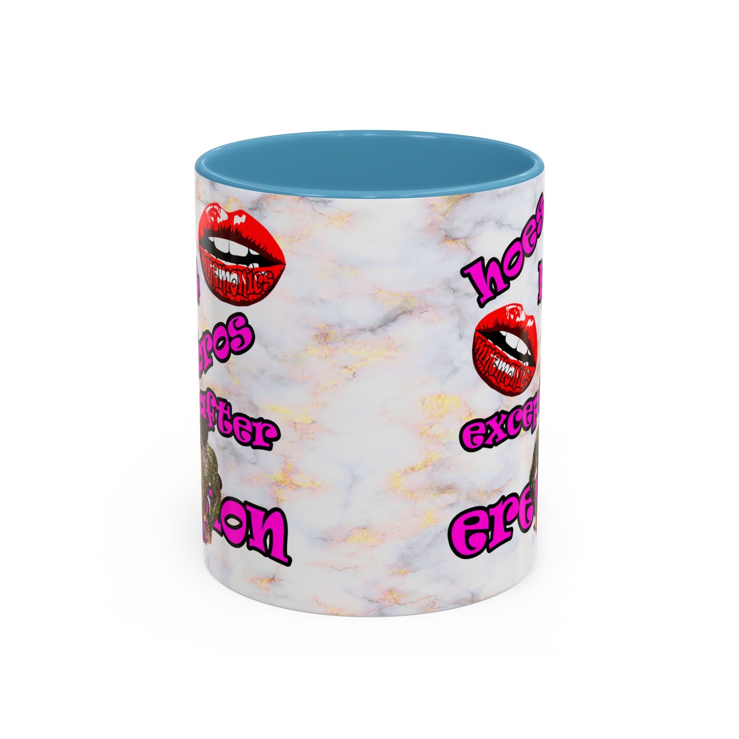 hoes b4 bros - Accent Mug (white marble)