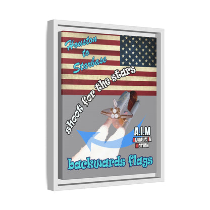 shoot for the stars - framed canvas art (grey)