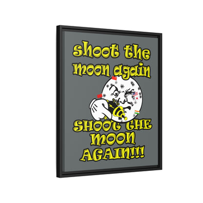 shoot the moon again - framed canvas art (dark grey)