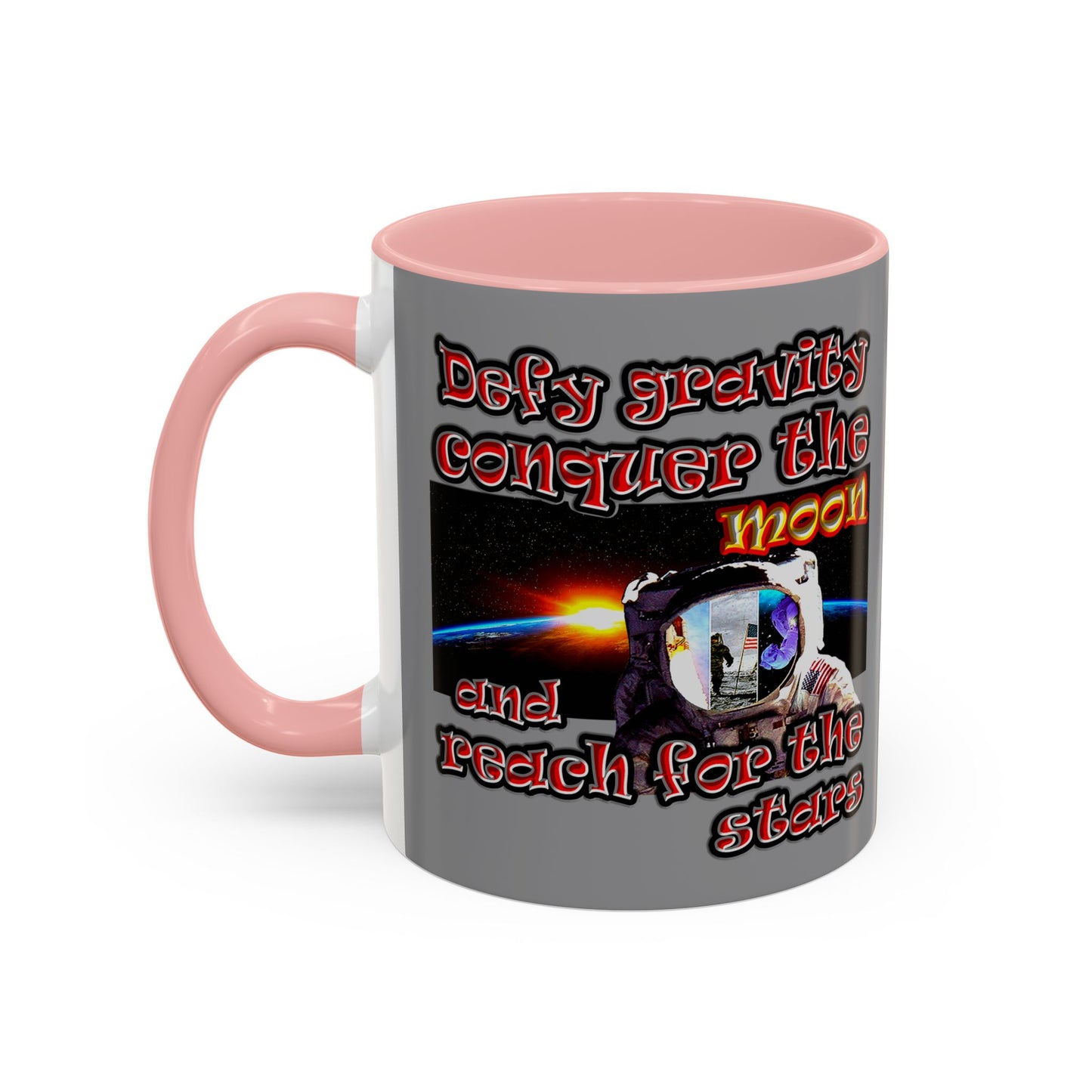 defy conquer reach - Accent Mug (grey)