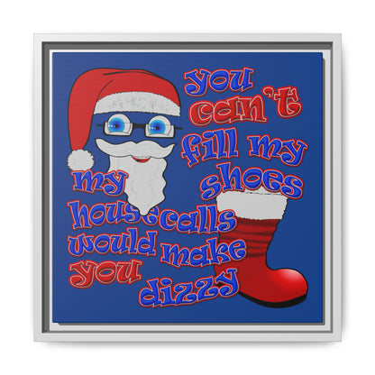 santa's shoes - framed canvas art (dark blue)