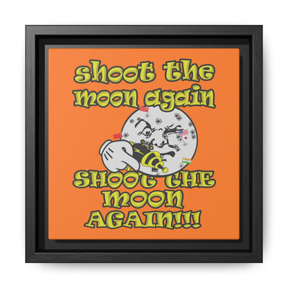 shoot the moon again - framed canvas art (crusta)