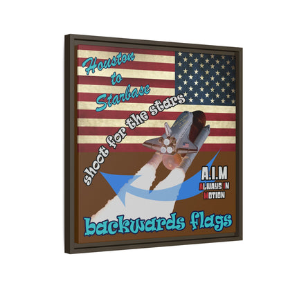 shoot for the stars - framed canvas art (brown)