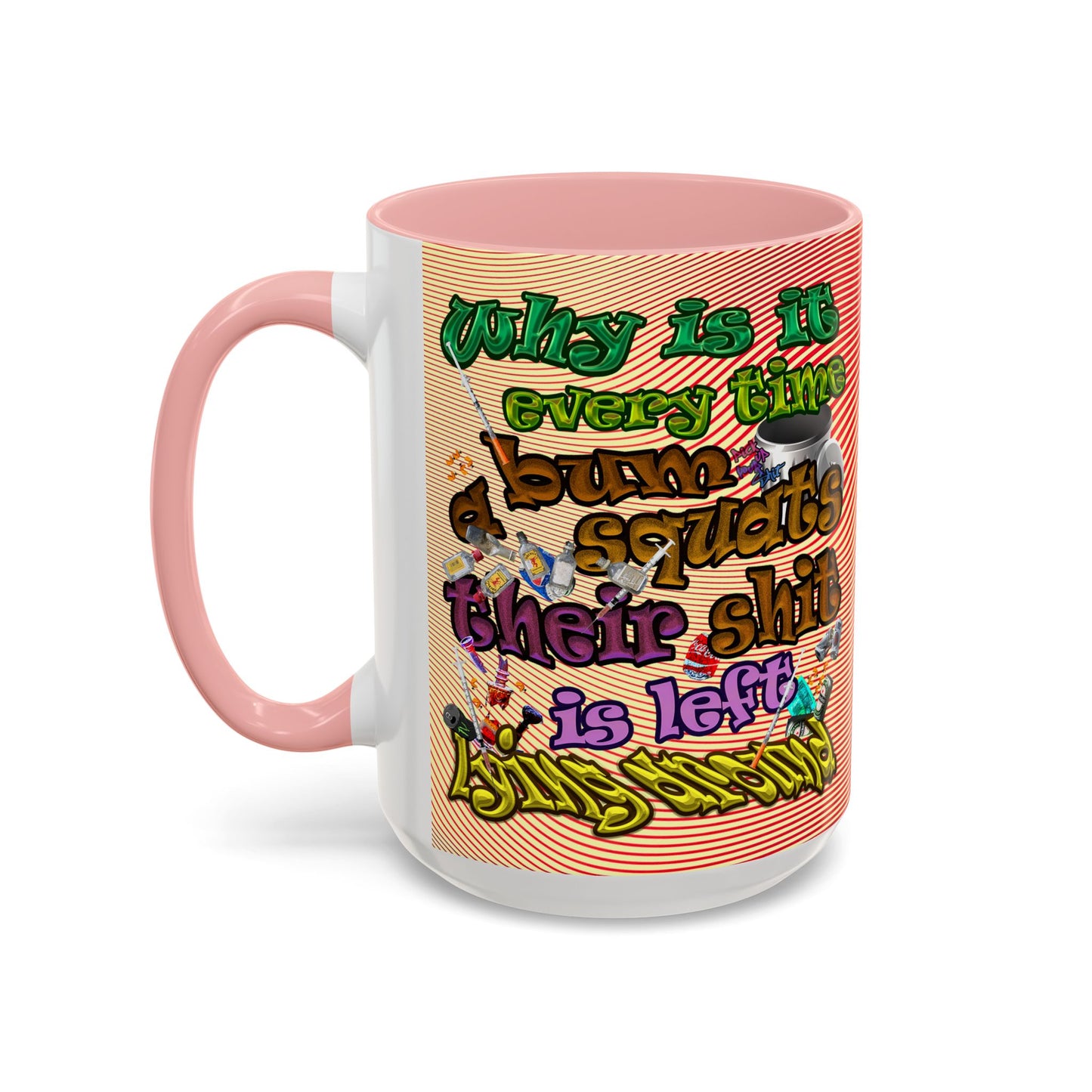 the bum's shit - Accent Mug (yellow-orange wave)