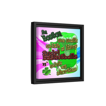celtics logo - framed canvas art (light blue-pink wave)