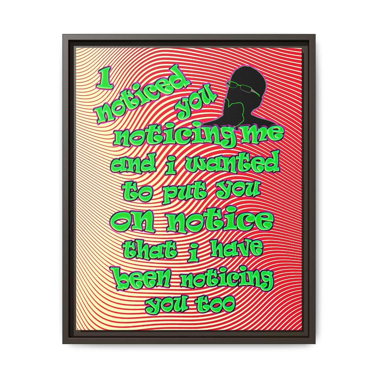 noticed you noticing - framed canvas art (yellow-orange wave)