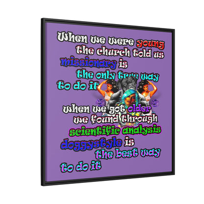 doggystyle - framed canvas art (light purple)