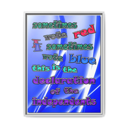 declaration of the independents - framed canvas art (blue-white wave)