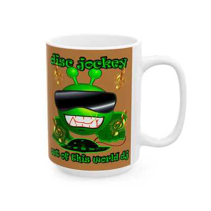 disc jockey - White Mug (light brown)