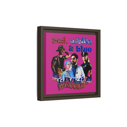 rw&b lives matter - framed canvas art (pink)