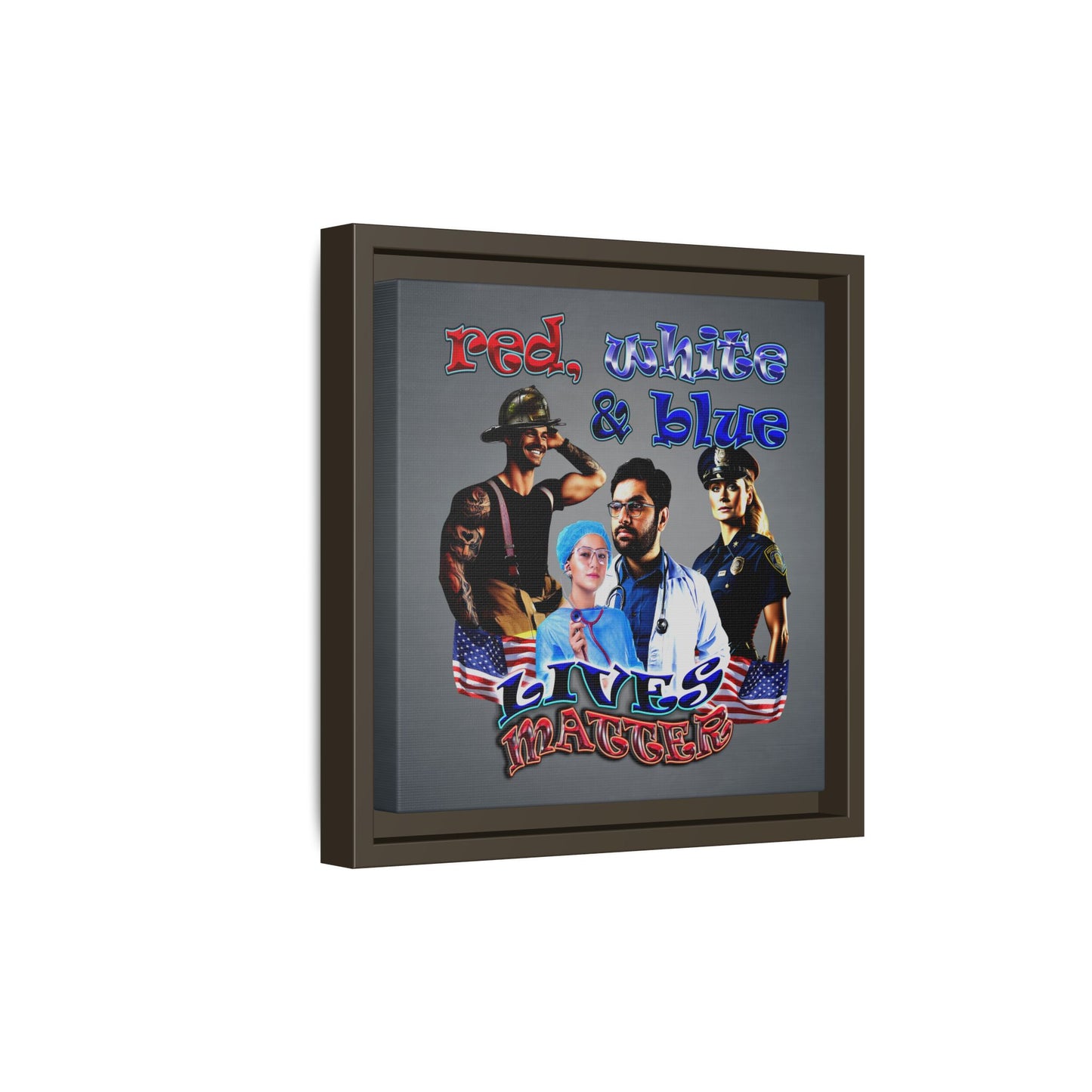 rw&b lives matter - framed canvas art (grey-light grey)