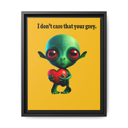 I don't care that your grey - framed canvas art (yellow)