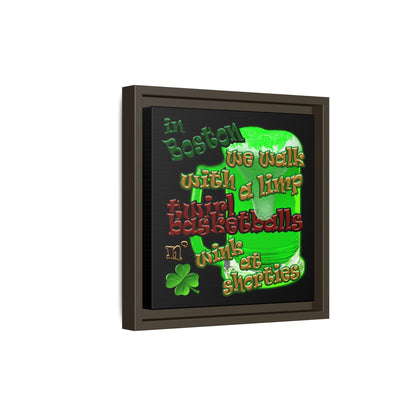celtics logo - framed canvas art (black)