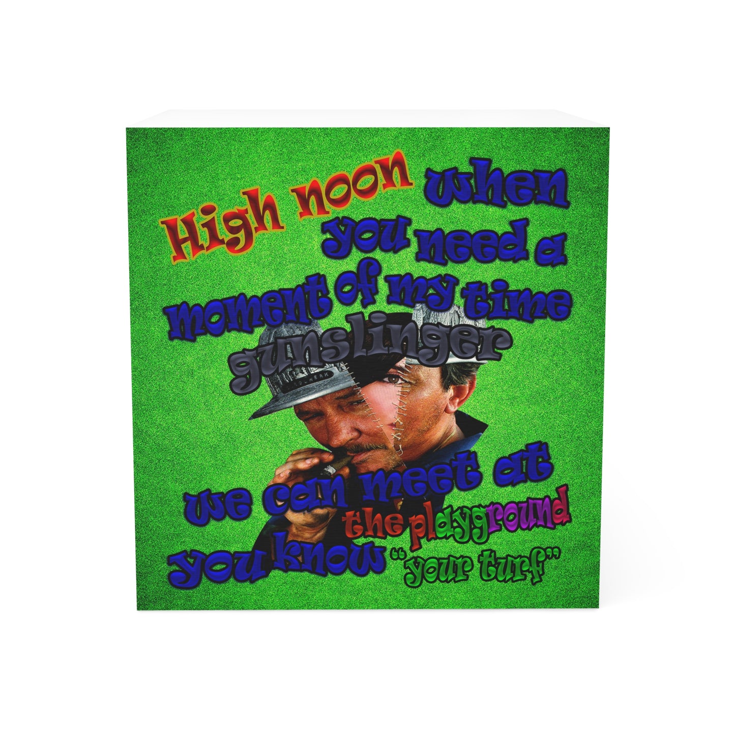 high noon - note cube (green turf)