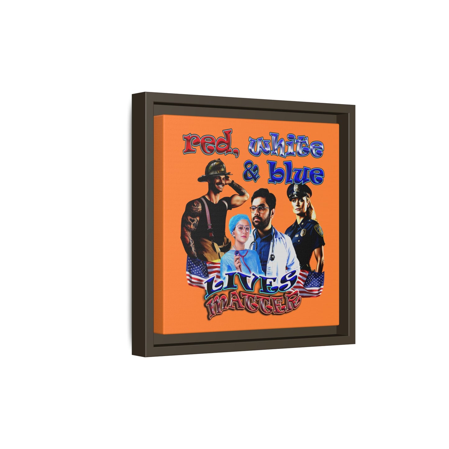 rw&b lives matter - framed canvas art (crusta)