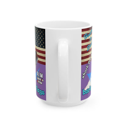 shoot for the stars - White Mug (light purple)