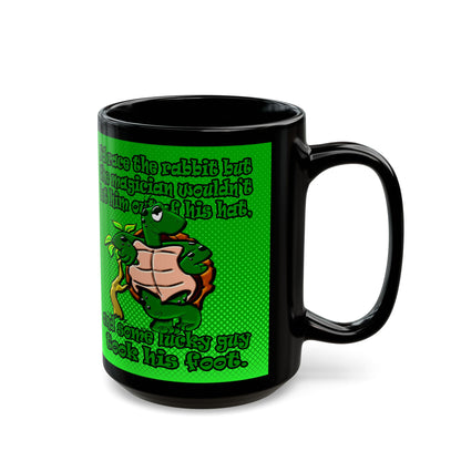 turtle race - Black Mug (logo green)