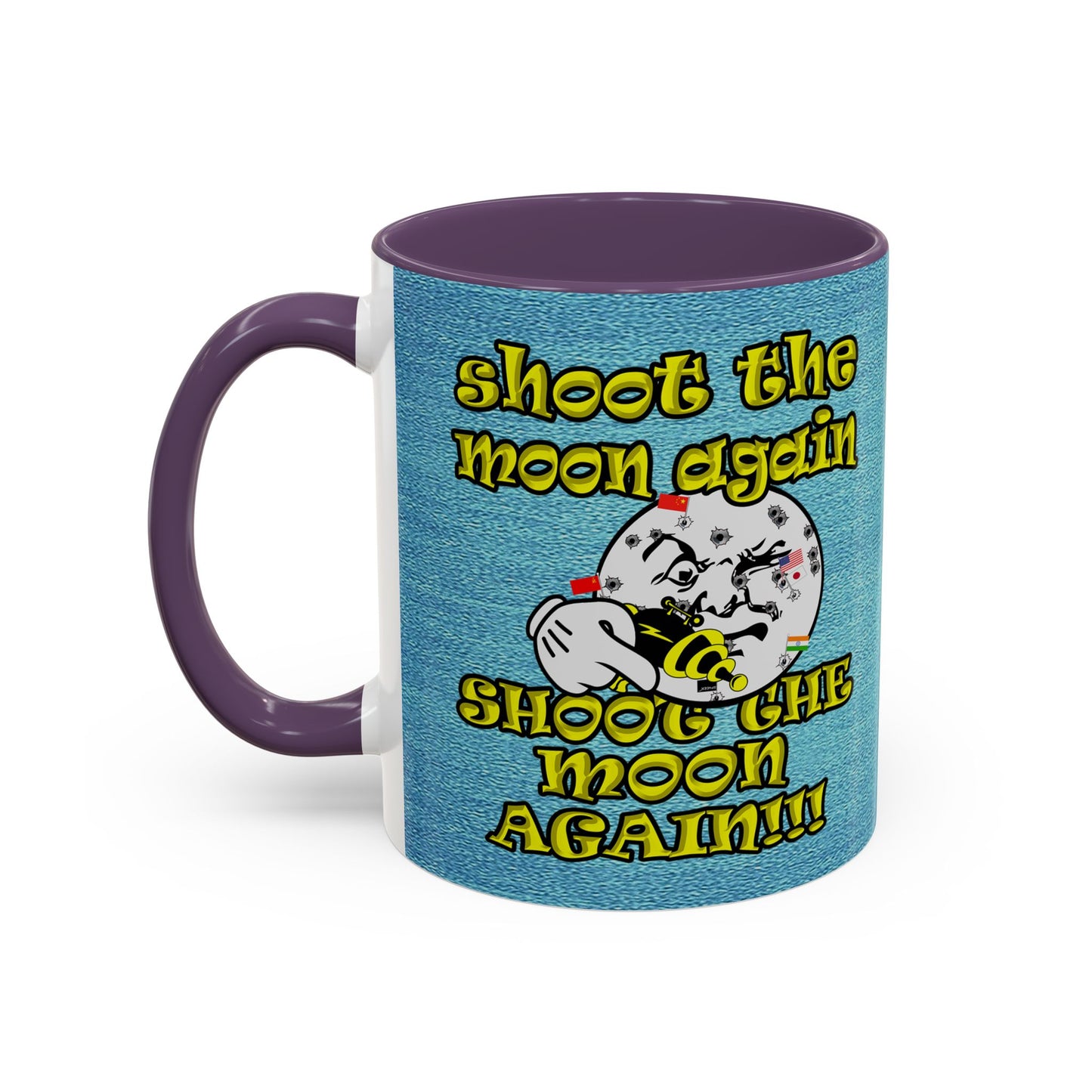 shoot the moon again - Accent Mug (faded blue)