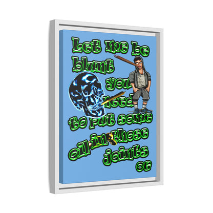 og - framed canvas art (light blue)