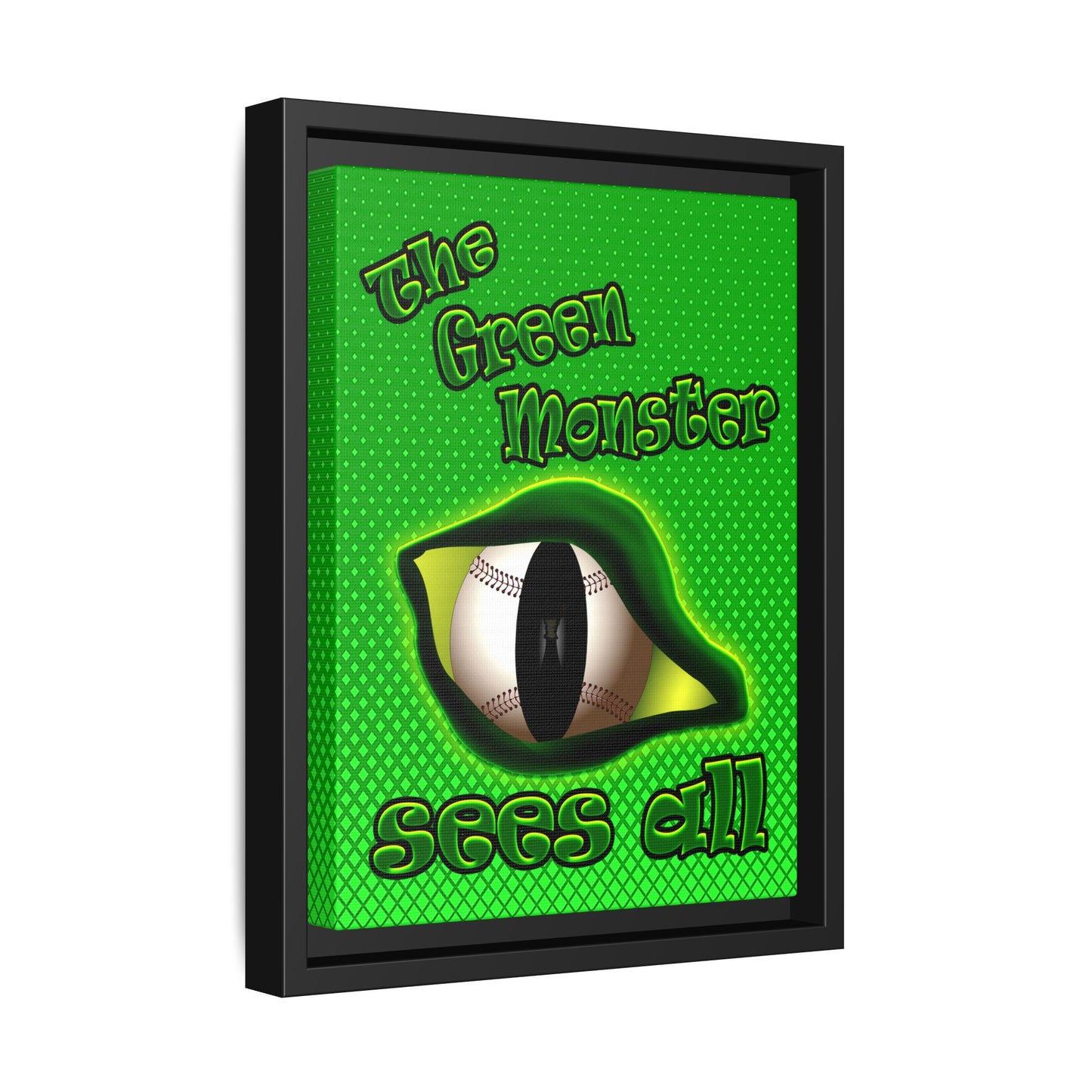 green monster - framed canvas art (logo green)