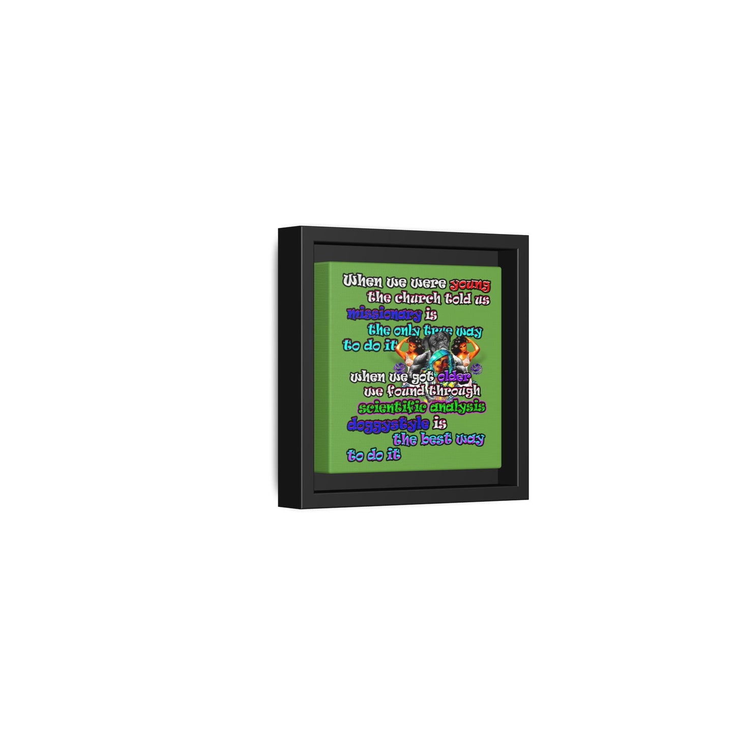 doggystyle - framed canvas art (green)