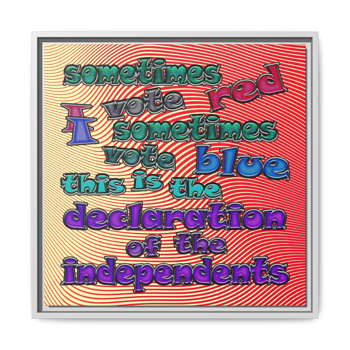 declaration of the independents - framed canvas art (yellow-orange wave)